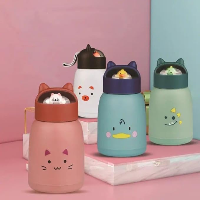 Cute Cartoon Kids Water Leakproof Glass Bottle 350ML (2) Cute Cartoon Kids Water Leakproof Glass Bottle 350ML