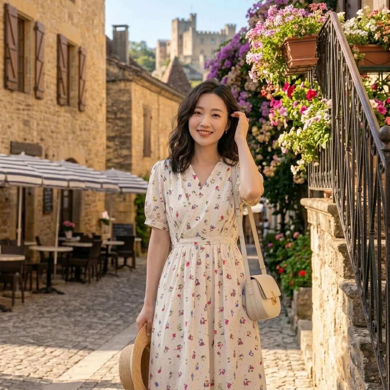 CAU199 Women's Summer Chiffon Long Dress Floral Casual Maxi Dress - Image 1