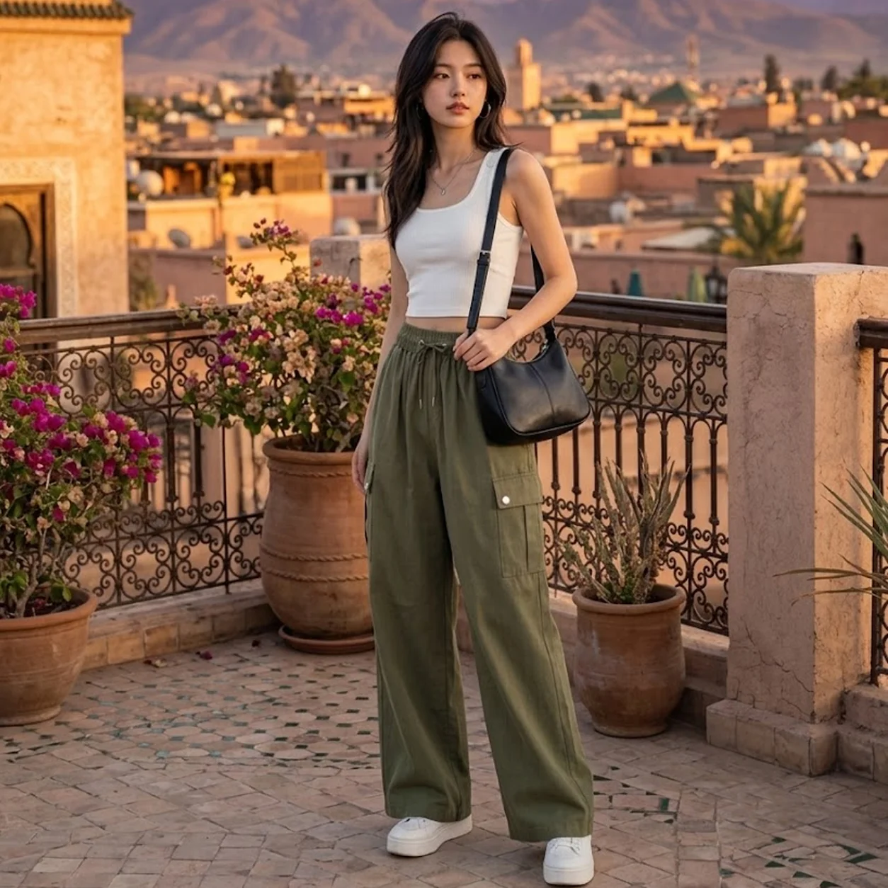 CAU210 Women’s High-Waist Wide-Leg Workwear Trousers - Image 1