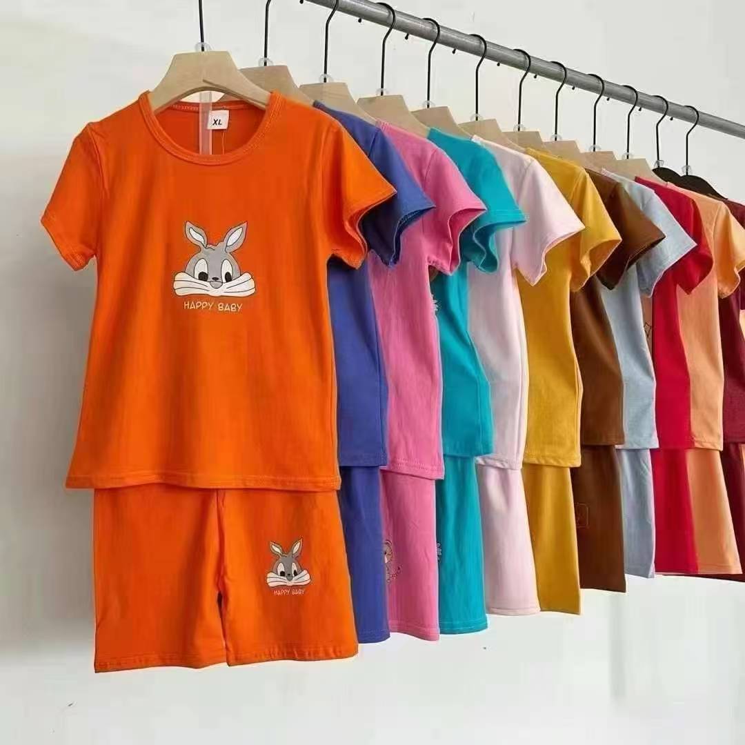 Kids’ Cotton Rabbit Print T-Shirt And Shorts Set (4) Kids’ Cotton Rabbit Print T-Shirt And Shorts Set