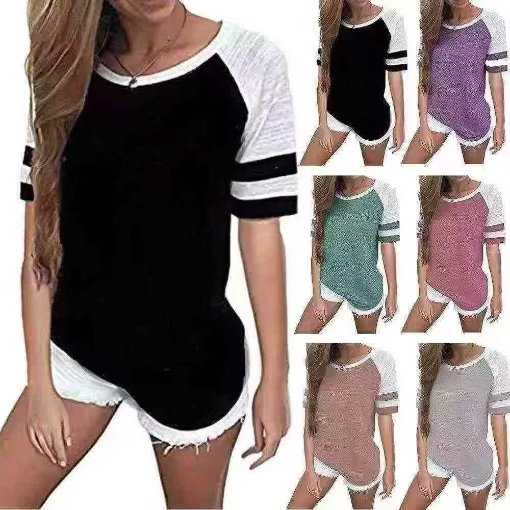 Women’s Loose Striped Round-Neck T-Shirt – Korean-Style Casual Short Sleeve Summer Top (1) Women’s Loose Striped Round-Neck T-Shirt – Korean-Style Casual Short Sleeve Summer Top