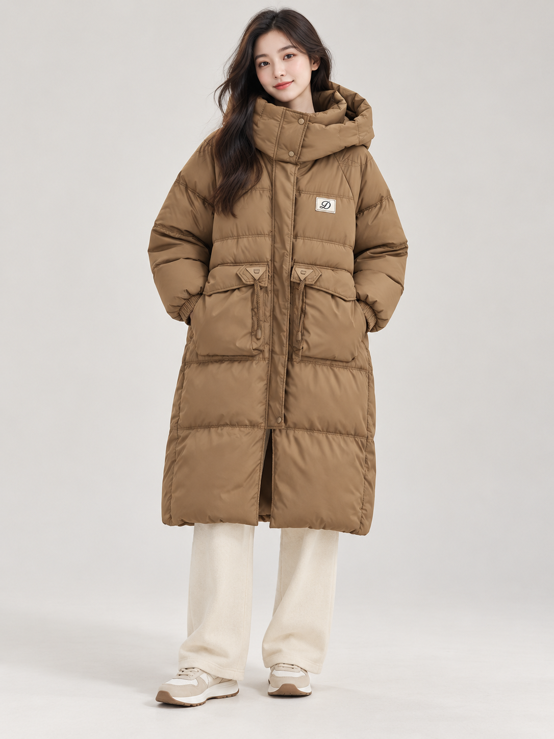 Women’s Long Hooded Puffer Coat – Warm Winter Parka
