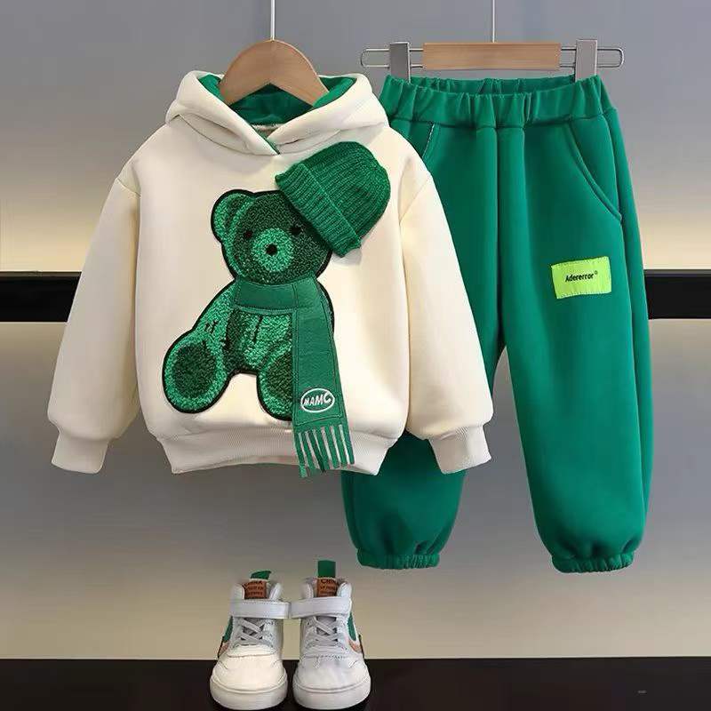 Infant Boys’ Two-Piece Outfit Set – Letter BOY Sweatshirt with Denim Trousers Infant Boys’ Two-Piece Outfit Set – Letter BOY Sweatshirt with Denim Trousers