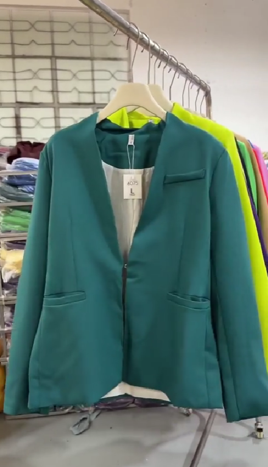 Women's Casual Blazer Jacket – Long Sleeve Lapel Collar Open Front Office Coat